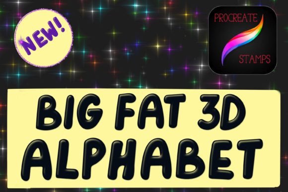 Big Fat Glossy 3D Letters - Procreate: Elevating Digital Design with Sophisticated Stamps