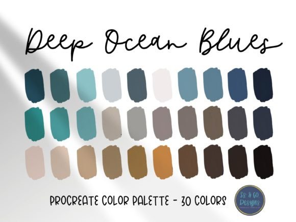 Deep Ocean Blues Procreate Palette