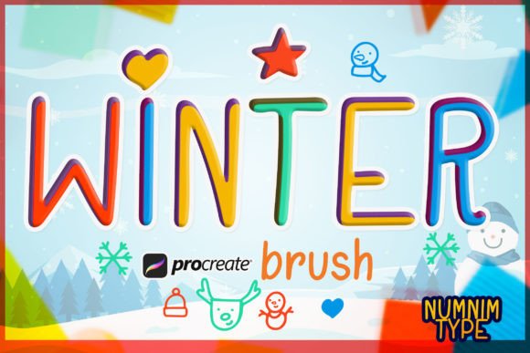 Evaluating the Procreate Brush Stamp Winter Kids A-Z Set for Digital Illustration