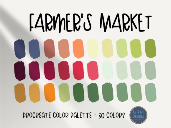 Farmers Market Procreate Color Palette Guide
