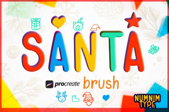 Santa Kids A-Z Procreate Brush Stamps
